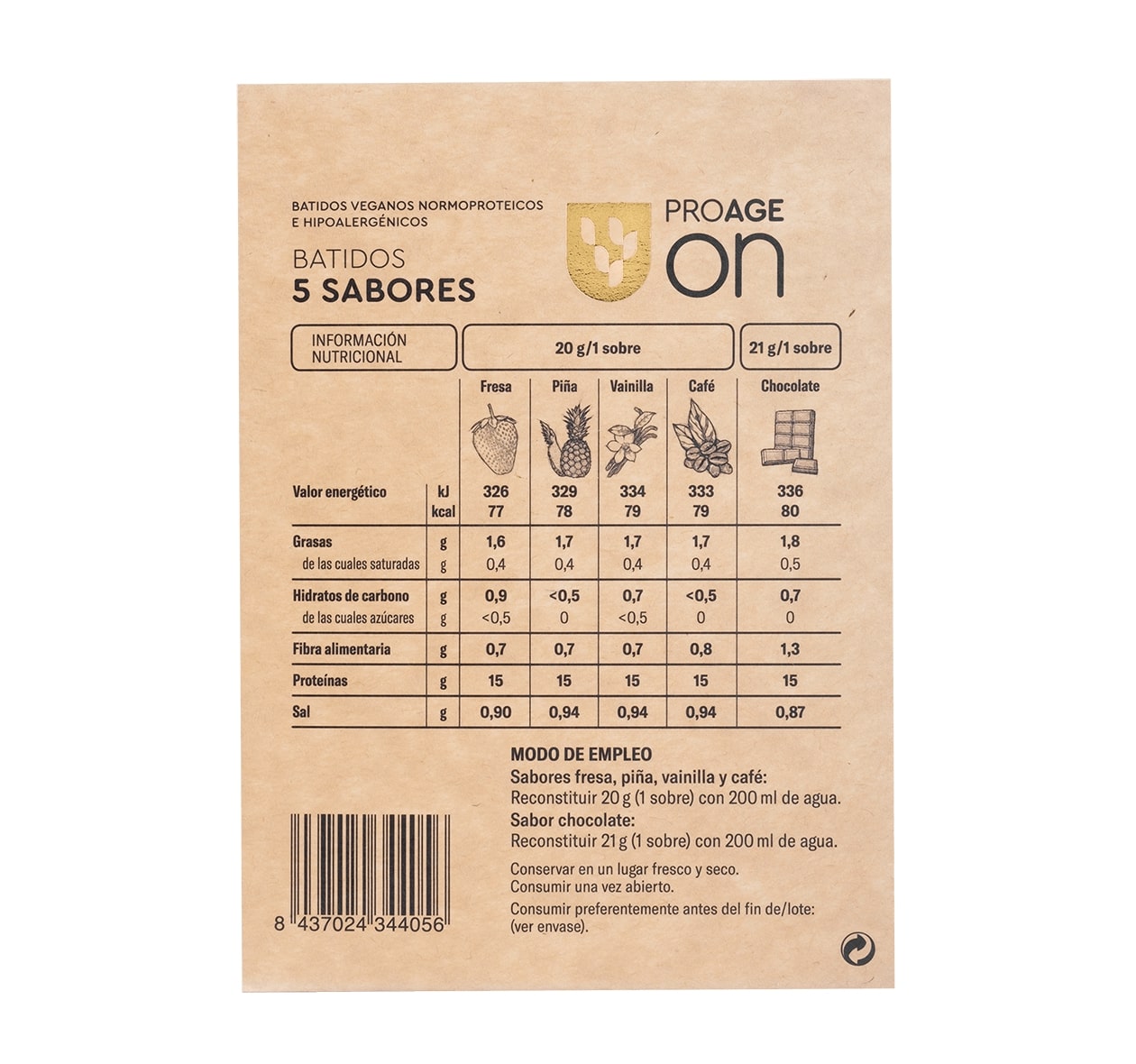 Batidos Veganos Proage 5 sabores